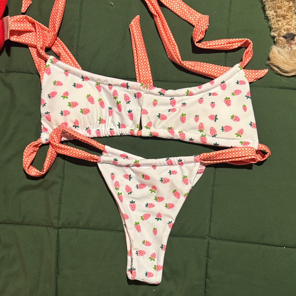 Strawberry Milk Mob Pink and White Bikini